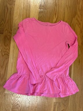 Lilly Pulitzer Bright Pink Ruffle-Hem Long Sleeve Tunic